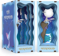 DIY Book Nook Kit for Adults 3D Wooden Puzzle Mermaid Wooden Dollhouse Bookend
