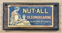 Wall Plaque ~ Nut-All ~ OleoMargarine ~ Wood Backing ~ 11” X 6” X 1” ~ !L🟡🟡K!