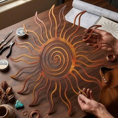 Rustic Sun Metal Wall Art, Boho Garden Decor, Unique Modern Home Decor