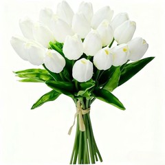 20Pcs Tulips Artificial Flowers Real Touch 13.5″ PU Faux Flowers Tulip Stems …