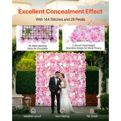 Uimoso 3D Flower Wall Panel 12PCS 15×15 in Artificial Floral Mat Wedding Privacy