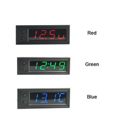 Thermometer Voltmeter Clock LED Digital Display 12V 3in1 Vehicle Car Kit
