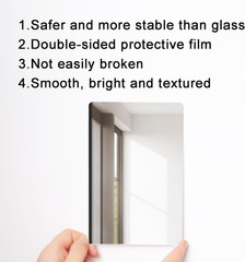 16Pcs School Shatter Proof Plastic Mirrors 4 x 6 Inch Self Adhesive Acrylic Mirr