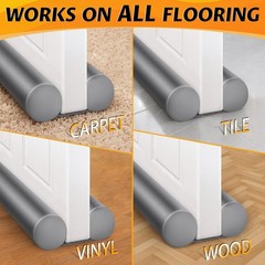 Large Door Draft Blocker 36″ Grey Bottom Door Draft Stoppers for Bottom Weath…