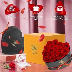 16-Piece Preserved Rose Birthday Gifts for Women, Eternal Rose Preserved Flowers