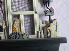 Ally Katz Whiskerville, Ohio Key Holder Cat Themed Country Folk Art Wall Hanging