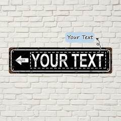 Custom Directional Arrow Metal Sign Personalized Text Vintage Wall Home Decor