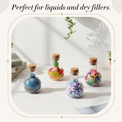 25 Pa 1oz Plastic Mini Pot Bottles with Corks, Small Sand Art