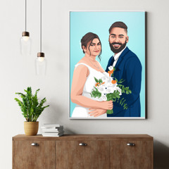 Custom Wedding Couple Portrait | Digital Art Gift from Photo | No Shipping