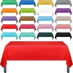 40 Pack Assorted Color Disposable Plastic Tablecloths Rectangle Bulk, 108 x 54