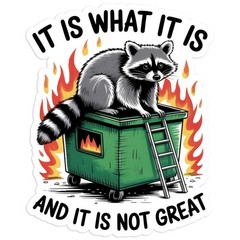 It Is What It Is Dumpster Fire – Vinyl Decal Sticker – Car Window Laptop – #1731