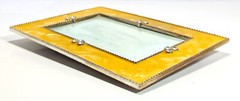 4″x6″ Yellow Glam Photo Frame Faux Diamond MCM Style 7.75″x5.75″ Display