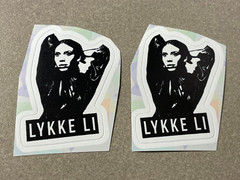 Lot (2) LYKKE LI 1 1/2″ x 2 1/4″ Band Logo STICKERS Black White FAST! FREE SHIP!