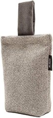 Rustic Herringbone Fabric Doorstop – Charcoal Grey, 8×7 Inches, Machine Washable