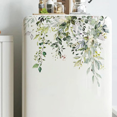 Green Leaf Floral Toilet Lid Decals – Self-Adhesive, Removable, Waterproof Bathr