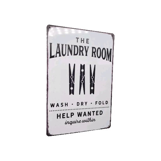 The Laundry Room Sign, Wash Dry Fold- Help Wanted, Inquire Within 8″×12″