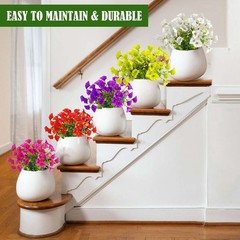2-10 Bundles Artificial Flower Outdoor indoor UV Resistant Fake Flowers Plant