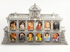 Multi Photo Silver Metal Ornate Picture Frame School House-1.5 x 1.5″ Photos-12
