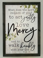 P. Graham Dunn Micah 6:8 Framed Wood Wall Plaque Sign CFL0002