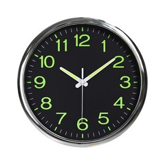 12» Wall Clock Large Luminous Quartz Night Light Glow In The Dark Silent Home