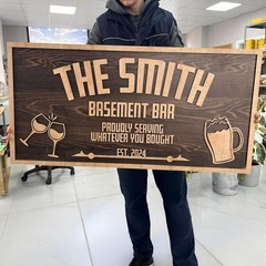 Custom Personalized Backyard Basement Home Bar Grill and Lounge Signs