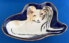 Anthropologie Leah Reena Goren Hand painted Ceramic Shih Tzu Trinket Dish Dog