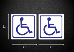 1 Pair (2) Handicap Symbol Wheelchair Disabled Choose Color Decal 2″x2″ p44