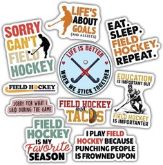 10pcs Field Hockey Sticker, Field Hockey Ball, Gift For Field Hockey Enthusiast