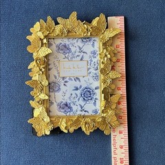 Nicole Miller Butterfly 4 x 6 Photo Frame Vertical Horizontal Gold Resin Gift
