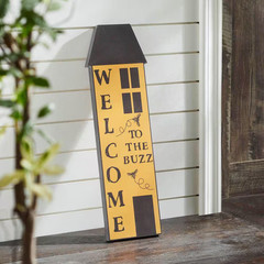 Buzzy Bees 23 In. X 7 In. Welcome to the Buzz Saltbox House MDF Wall Art