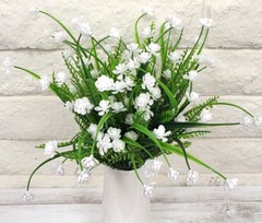6pc Artificial Fake Flowers Yellow White Ivory Outdoor Plastic Shrubs Mini Rose