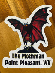The Mothman Sticker Removable & Waterproof! Point Pleasant, WV Cryptid Monster