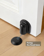 Magnetic Door Stop Floor Mounted Door Holder Stopper Black Metal Adhesive or Scr