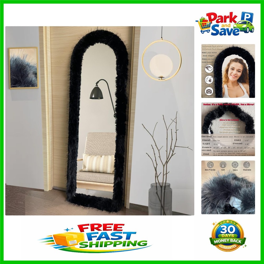 Soft Polyester Fluffy Mirror Cover – 59″x16″ for Stylish Home Protection