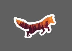 Fox Sticker Forest Sunset Waterproof – Buy Any 4 For $1.75 Each Storewide!