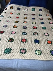 Absolutely STUNNING Handmade “3D” Multicolored Throw Blanket. Approx 63 X 66.