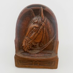 Horse, Equestrian Bookends, RARE FIND Vtg Syroco Wood Carved, made in NY