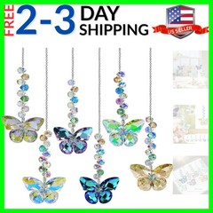 6PCS Crystal Butterfly Suncatchers for Window Hanging Ornaments, Rainbow Make…