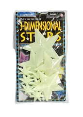 Vintage 2002 NOS Illuminations Glow In The Dark 3-Dimensional Stars Wall Art NEW