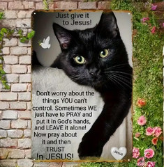 NEW 2D 8×12 Wise Words From The Black «Give It To Jesus» CAT. Metal Vintage Sign