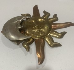 Sun and Moon Mixed Metal Wall Art Decorative Hanging Sculpture 12 – 18 Inches