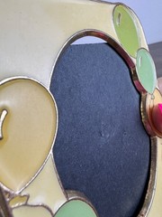 Adorable Small Enameled Metal Balloon Picture Frame – For 4 1/4″ x 3 1/4″ Pic