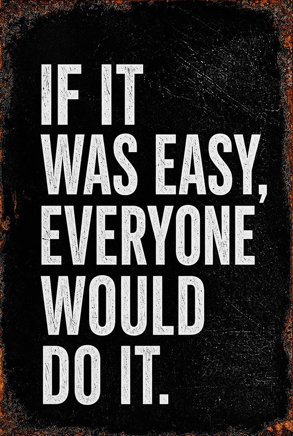 Motivational Wall Art If It Was Easy Everyone Would Do It Aluminum Sign