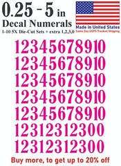 1-10 5x+ School Book Outdoor Vinyl Decal Numbers for Mailbox Door Address Locker