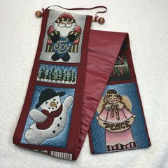 Christmas Holiday Wall Hanging Tapestry Traditional Made in USA 5.75″x41″ Exc!