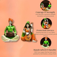 Handmade Polyresine Set of 2 Beautiful Village Rajasthani Couple Idol Figurine