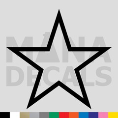 Star Outline Vinyl Die Cut Decal Sticker – 5 Point Shape