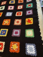 Vintage Granny Square Afghan Crochet Blanket – King Sized