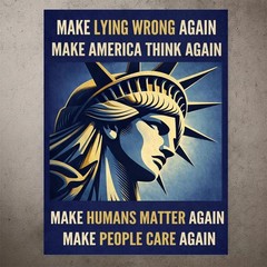 Poster Make Lying Wrong Again Make America Think Again, Make Humans Master Again