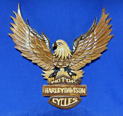 * Harley-Davidson Motorcycles Wooden Eagle Wall Hanging Gameroom Bar Garage